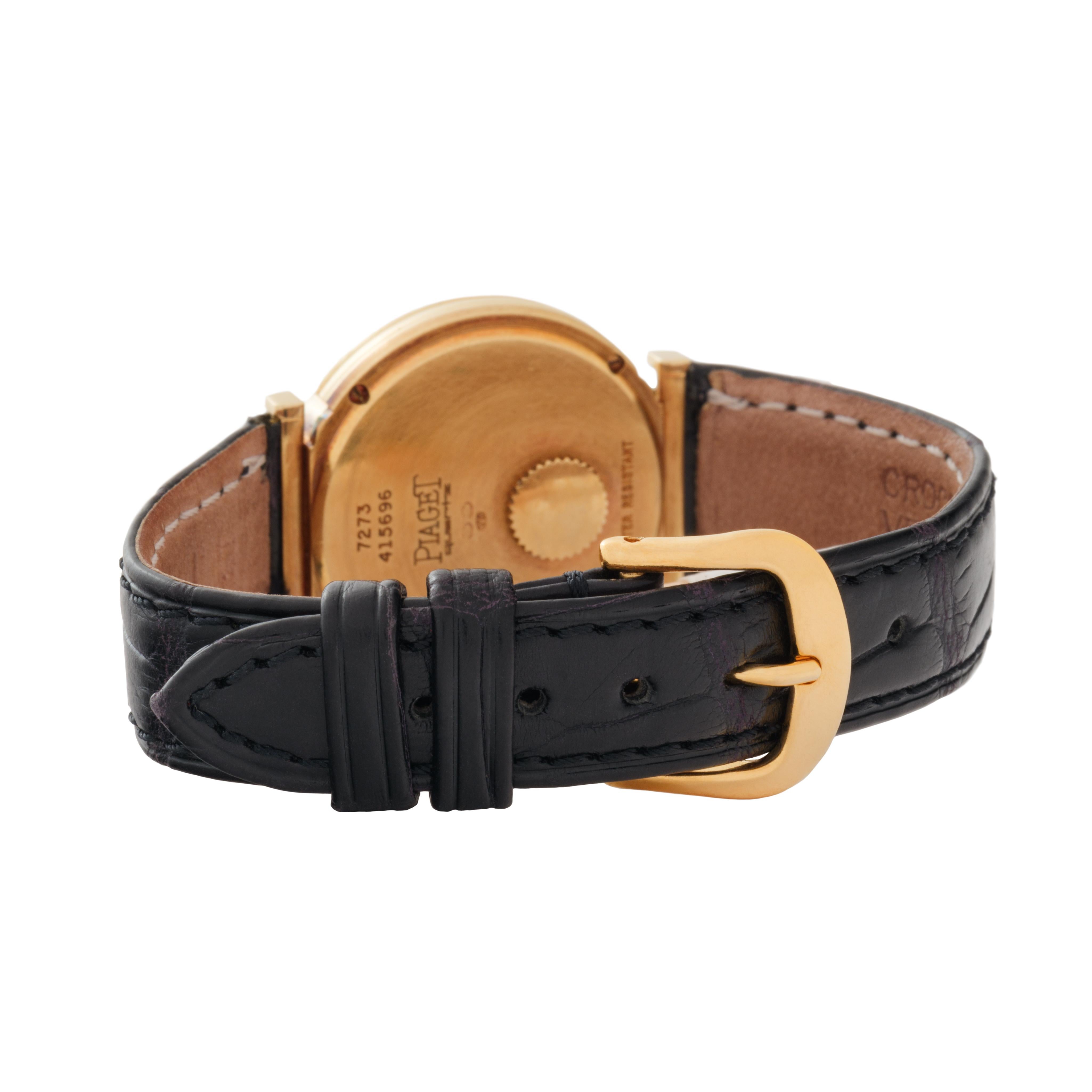 Montre Vintage Piaget Model No 7273 Or Jaune 18 carats Mouvement à Quartz en vente 4