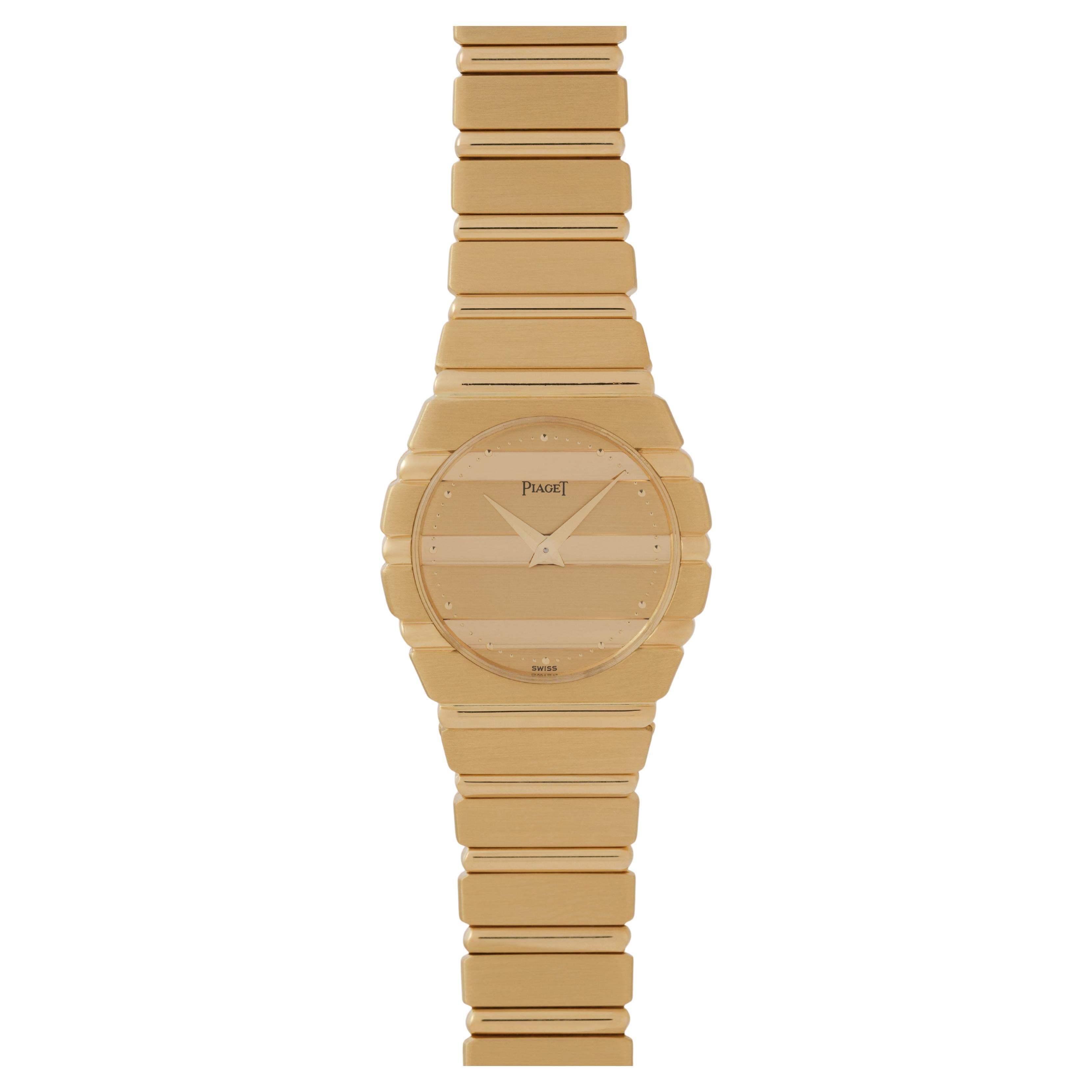 Vintage Piaget Polo Model 761c701 18 Karat Yellow Gold with Original Box For Sale