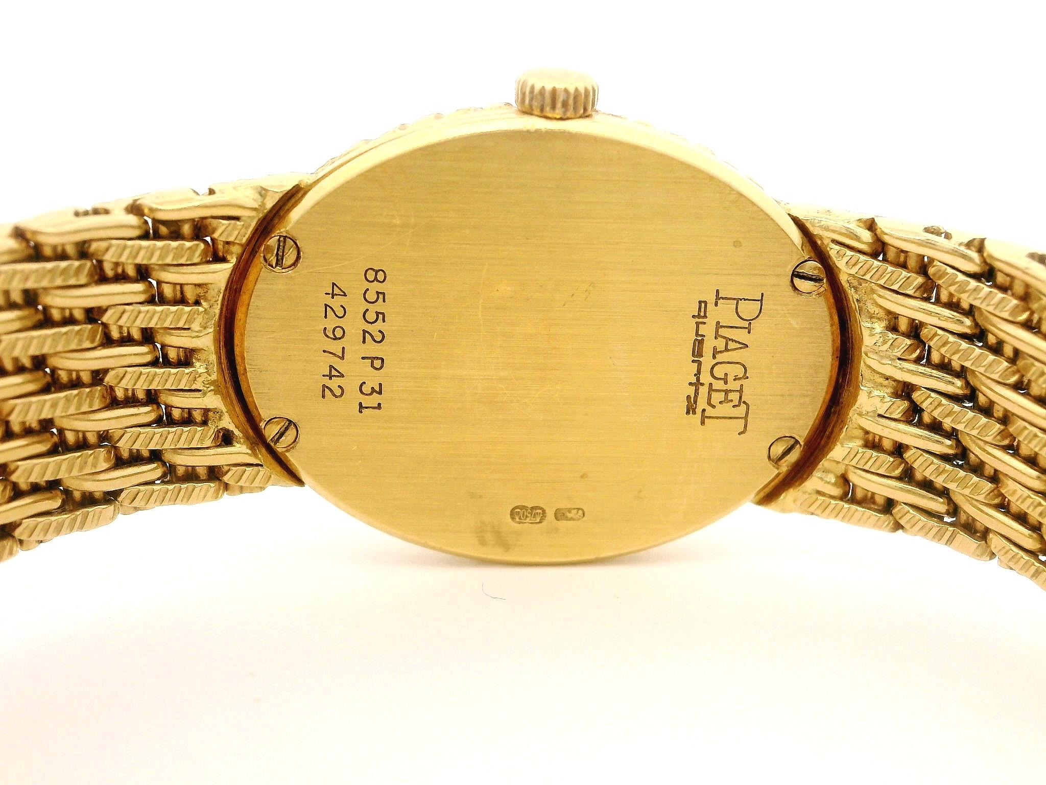 Vintage Piaget Quartz 18k Yellow Gold Oval Wrist Watch Bracelet Ref. 8552 P 31 2