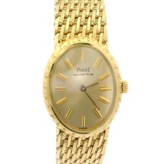 Vintage Piaget Quartz 18k Yellow Gold Oval Wrist Watch Bracelet Ref. 8552 P 31