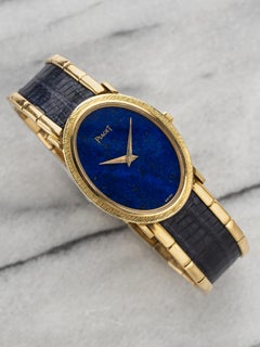Vintage Piaget Reference 9861 18K Gold Quartz Lapis Lazuli Wempe Retailed 25x32m