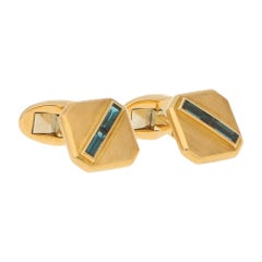 Vintage Piaget Sapphire Cufflinks in 18 Karat Yellow Gold