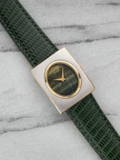 Vintage Piaget Tank 916 18K YG/WG Tiger Eye Stone Dial Manual 25mm