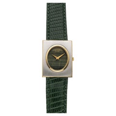 Vintage Piaget Tank 916 18K YG/WG Tiger Eye Stone Dial Manual 25mm