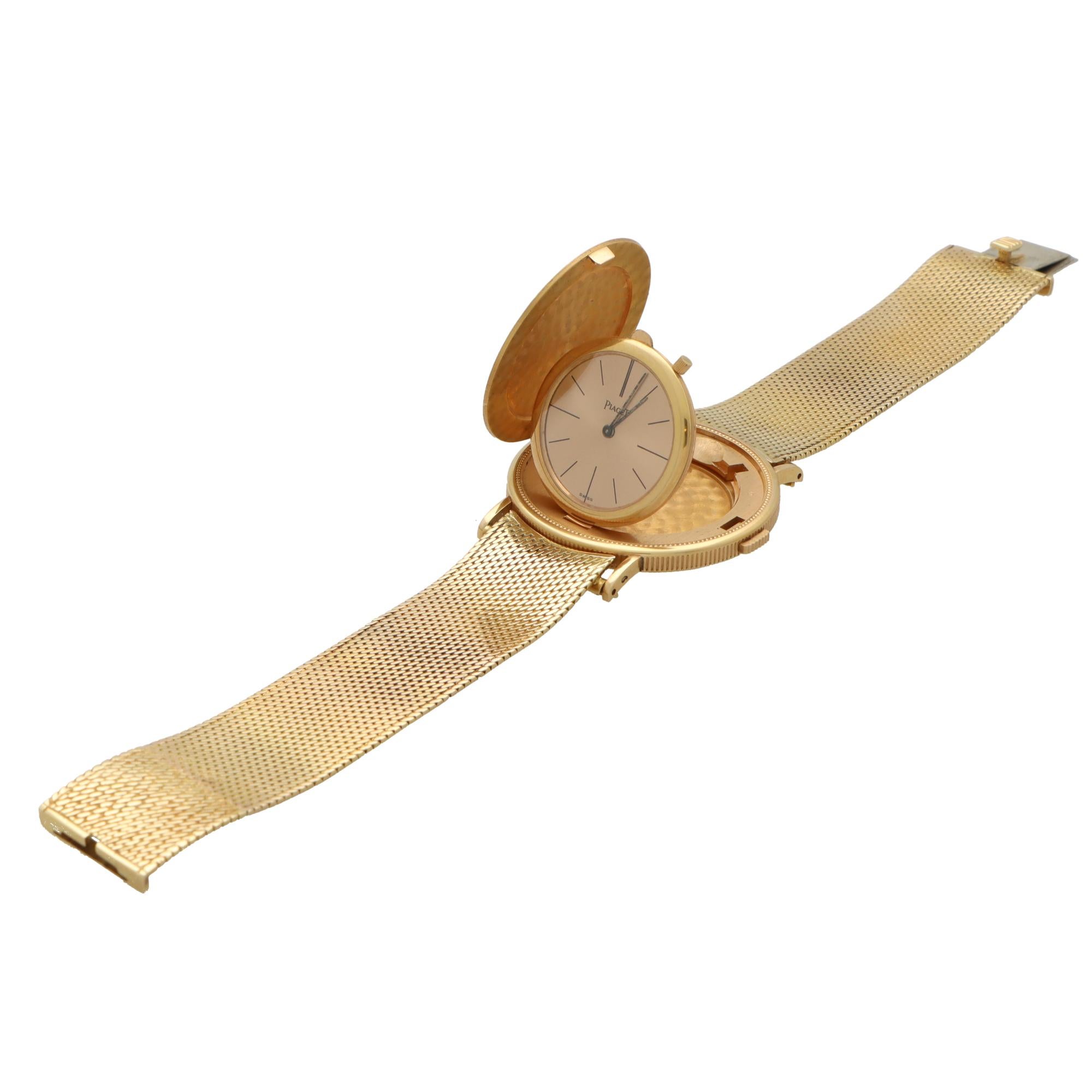 Retro Vintage Piaget Twenty Dollar Coin Manual Wind Dress Watch Bracelet in 18k Gold For Sale