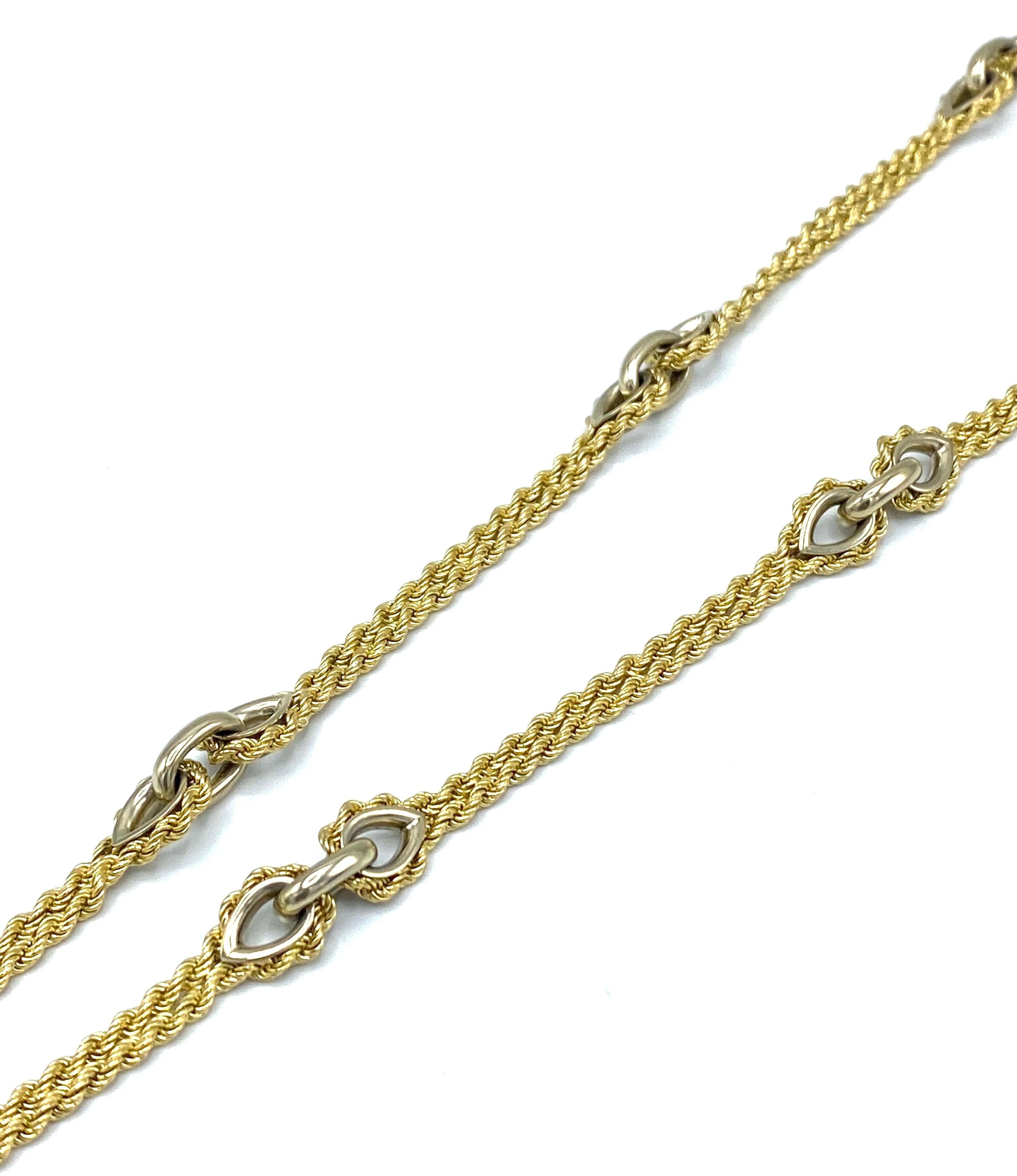 Oval Cut Vintage Piaget Yellow Gold and Lapis  Anchor Penchant Chain Necklace