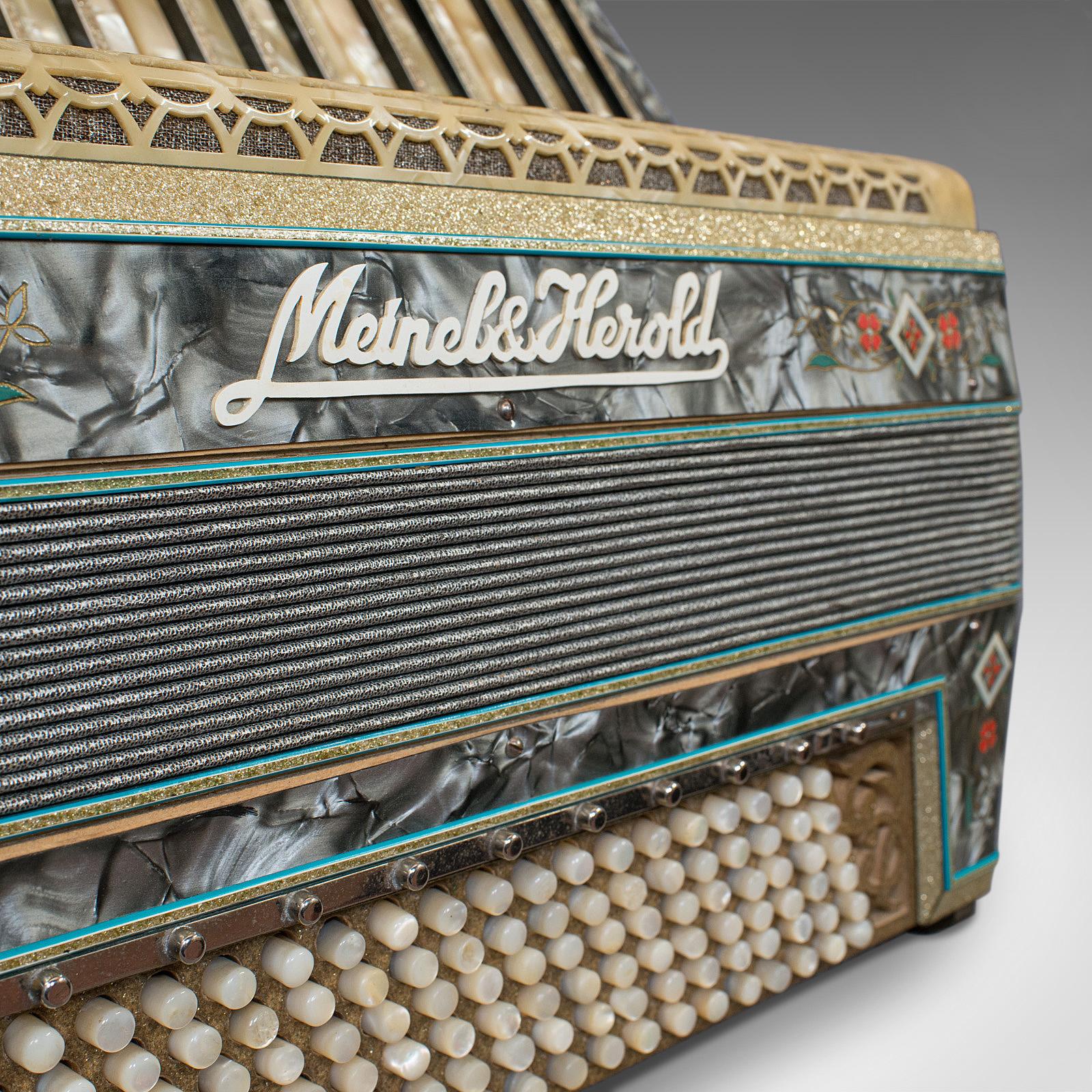 Vintage Piano Accordion, German, Squeezebox, Meinel and Herold, Dix Reeds For Sale 2