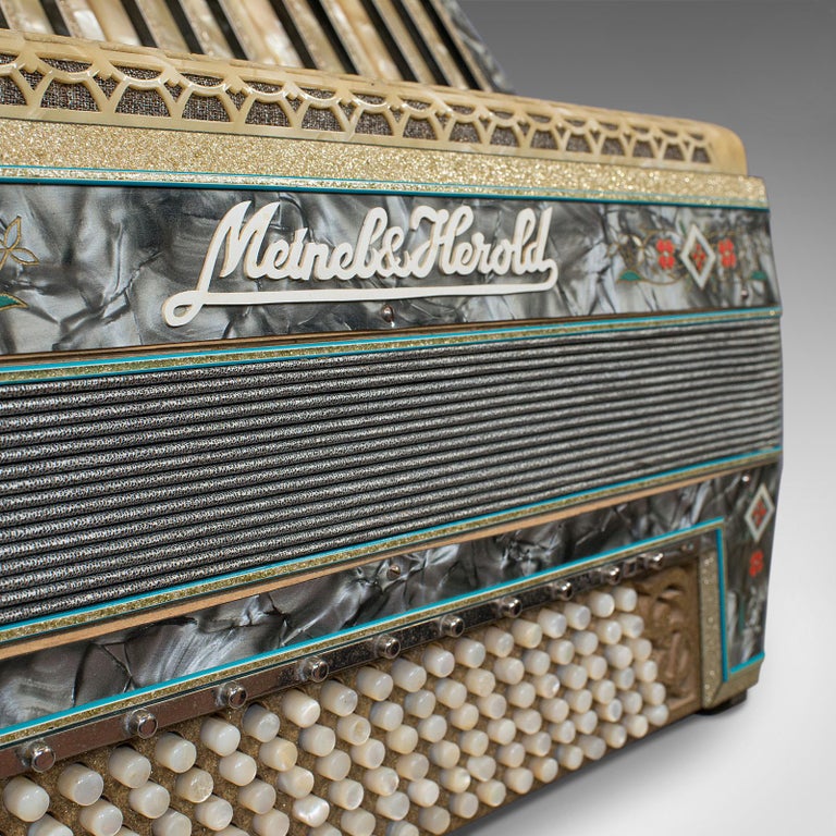 Vintage Piano Accordion, German, Squeezebox, Meinel and Herold, Dix