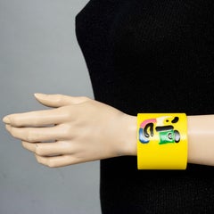 Vintage Picasso Abstract Yellow Lucite Cuff Bracelet