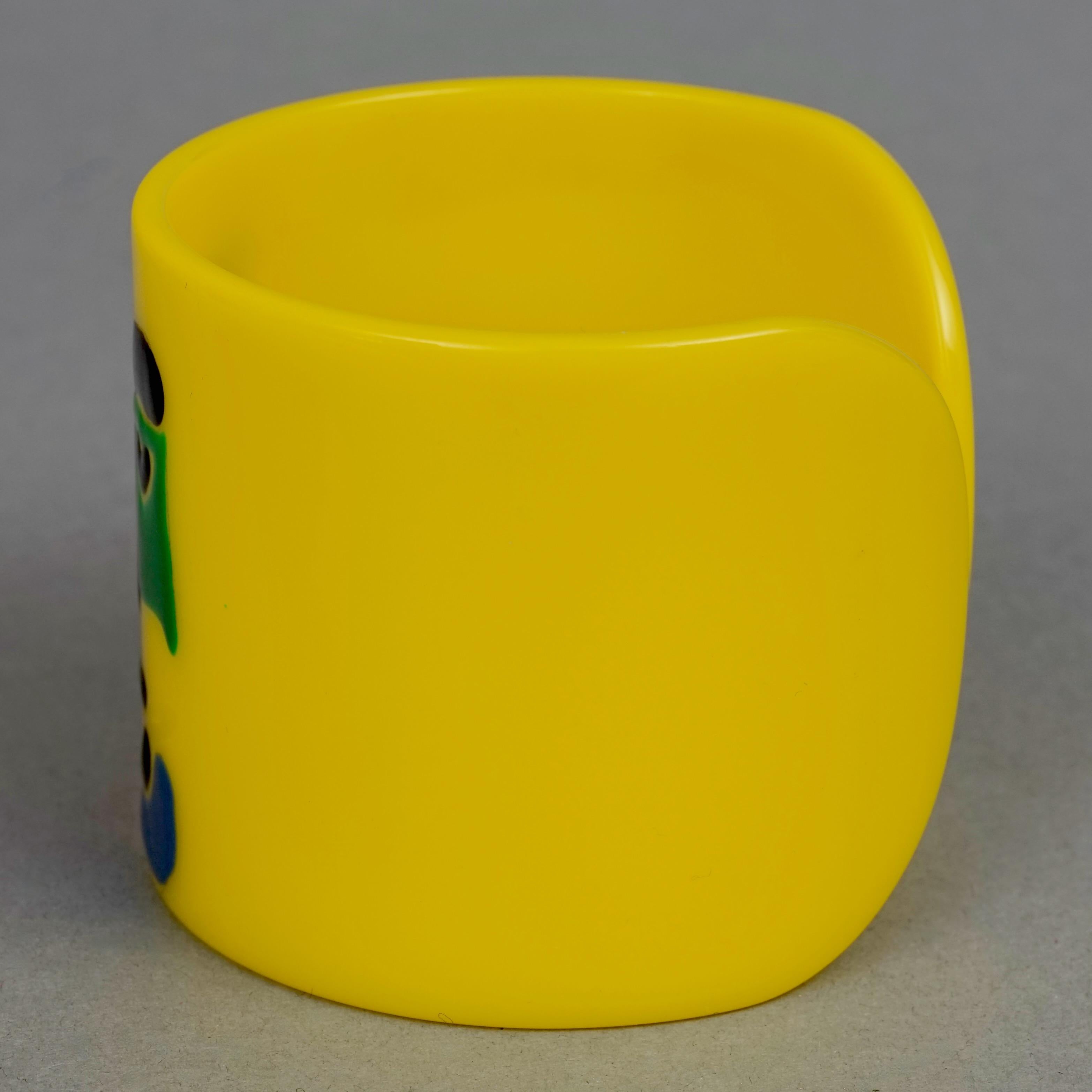 Vintage Picasso Abstract Yellow Lucite Cuff Bracelet 2