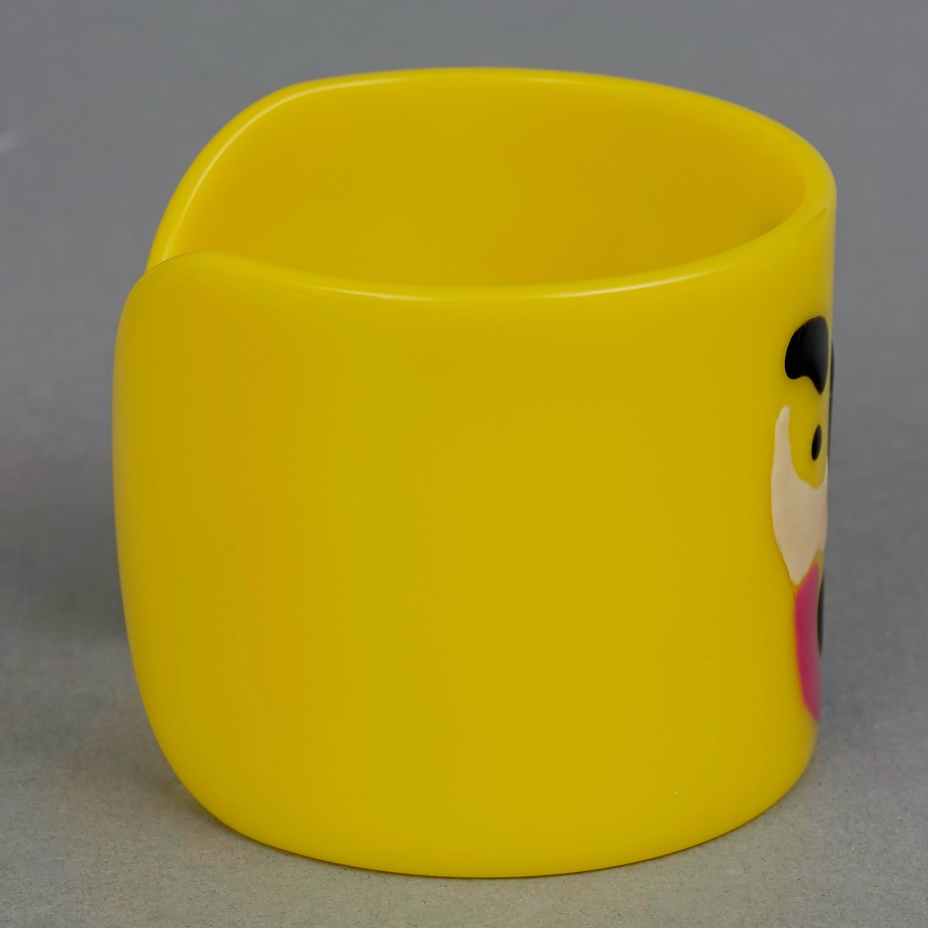 Vintage Picasso Abstract Yellow Lucite Cuff Bracelet 3