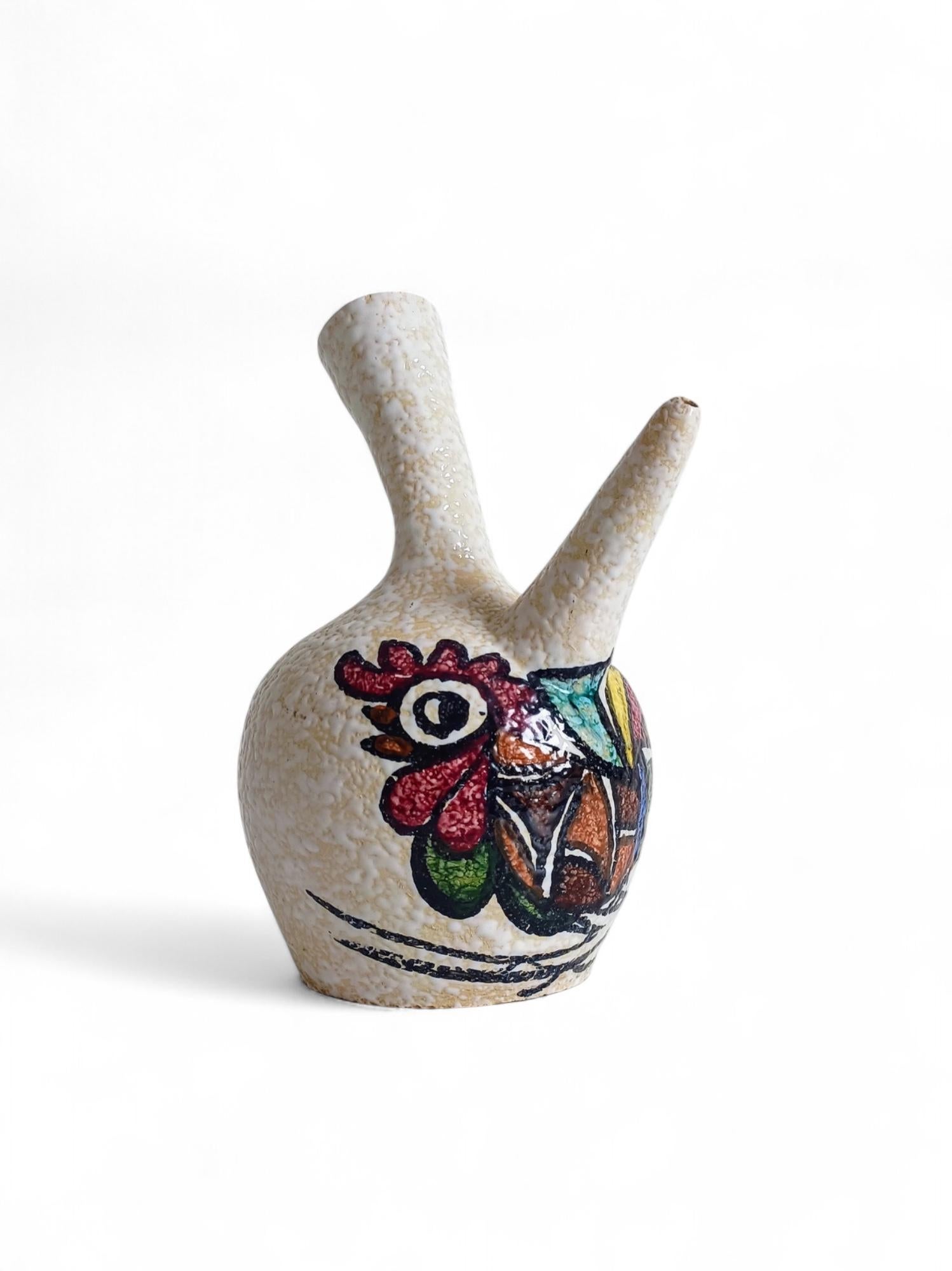 Vintage Picasso Stil Spanisch Studio Keramik Porron, 1960er Jahre (Moderne der Mitte des Jahrhunderts) im Angebot