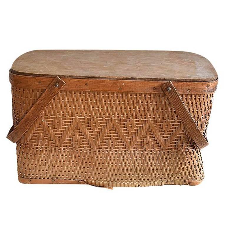 Vintage Picnic Basket For Sale At 1stdibs