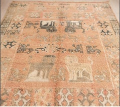 Vintage Pictorial Boujaad Berber Moroccan Rug