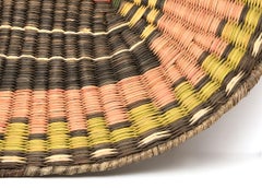 Vintage Pictorial Hopi Wicker Plaque, Native American Basketry