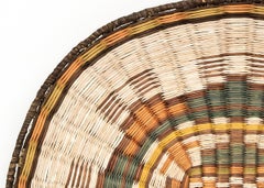 Vintage Pictorial Hopi Wicker Plaque, Native American Basketry