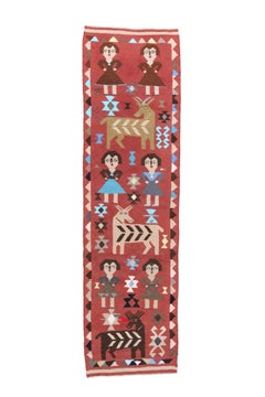 Vintage Pictorial Kilim Runner