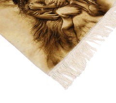 Vintage Pictorial Rug with Native American Couple, Tapestry Wall Hanging