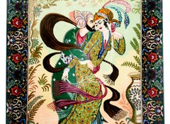 Vintage Pictorial Tabriz Rug