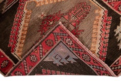 Vintage Pictorial Turkish Brown Wool Rug