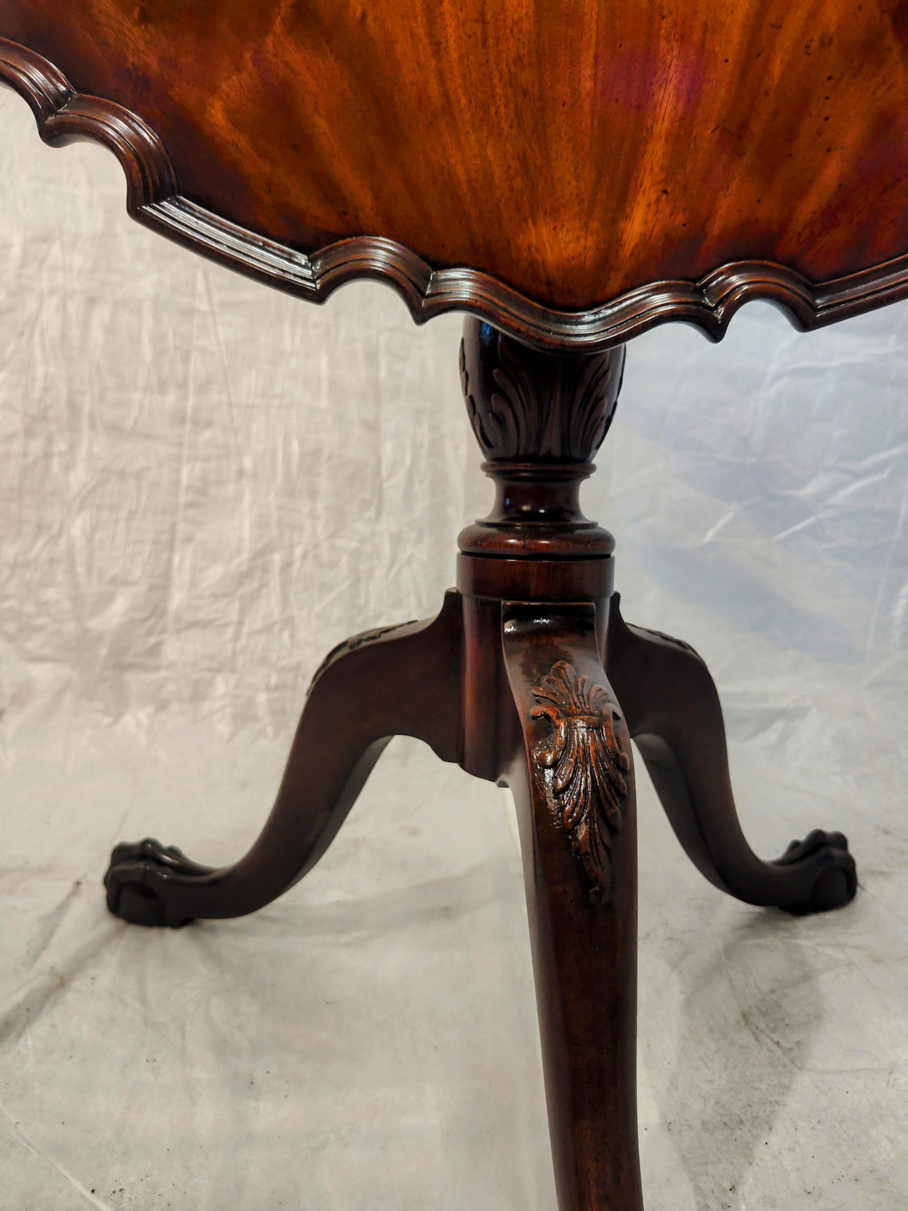 Chippendale Tavolo inclinabile in crosta di torta vintage in vendita