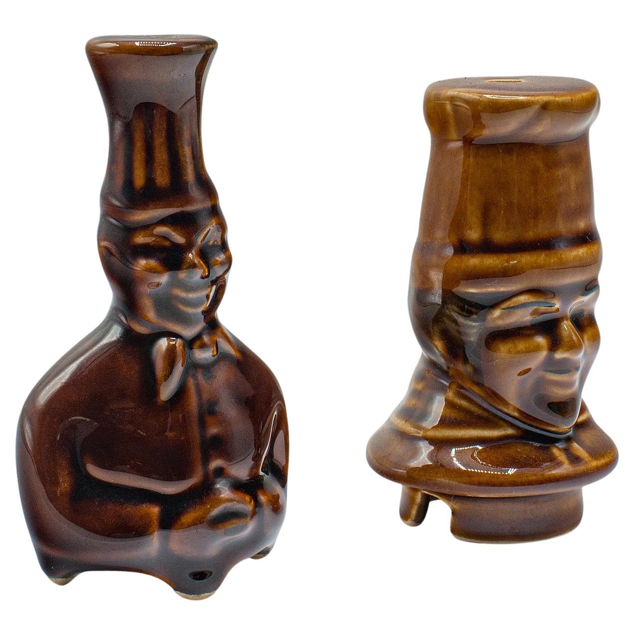 Pie Funnel Duo, englisch, Keramik, figürlich, Baking Chimney, Küchenaufsatz