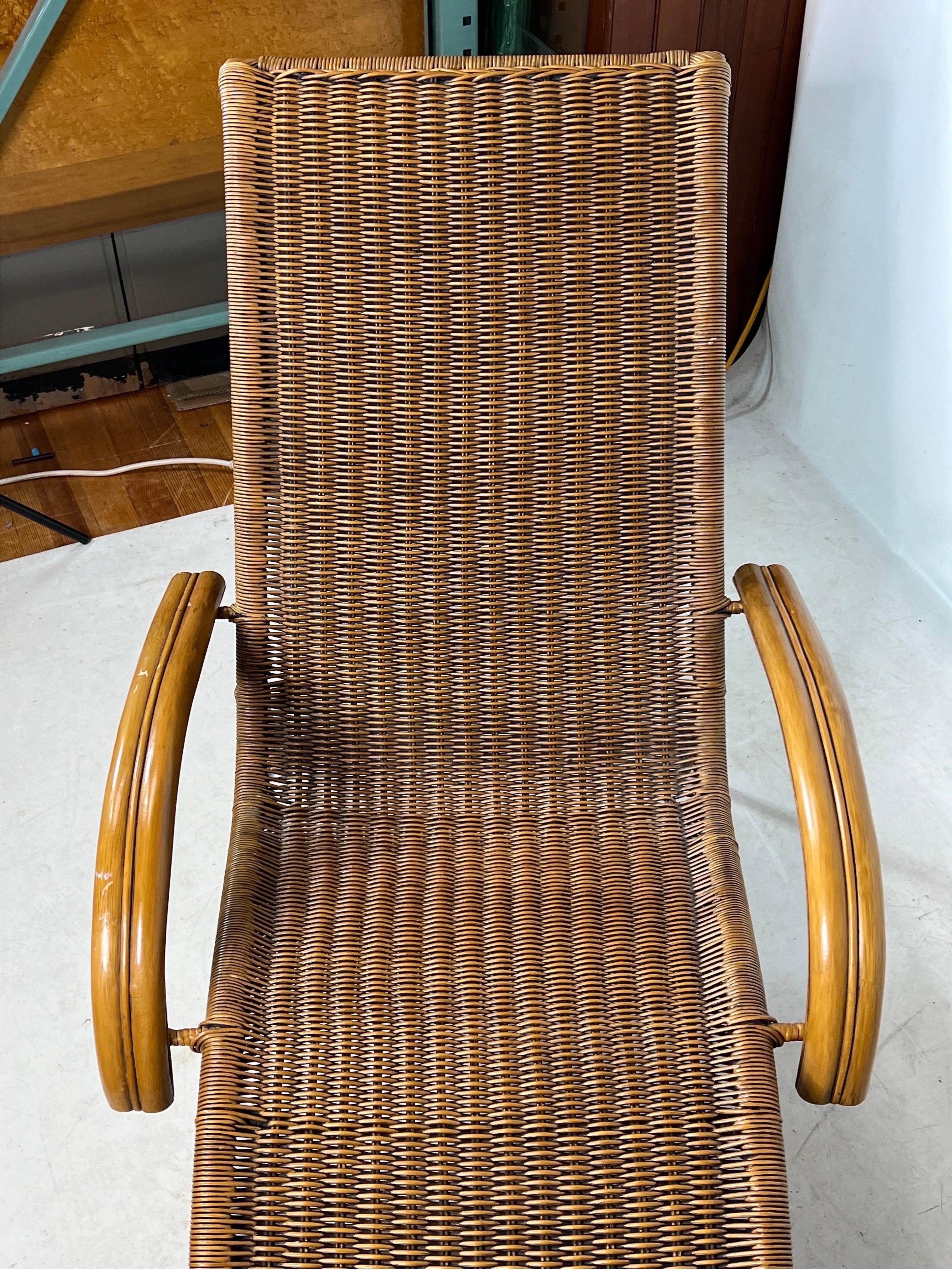 Vintage Pier 1 Imports Wicker and Rattan Lounge Chair 2