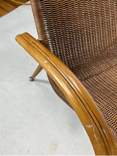 Vintage Pier 1 Imports Wicker and Rattan Lounge Chair