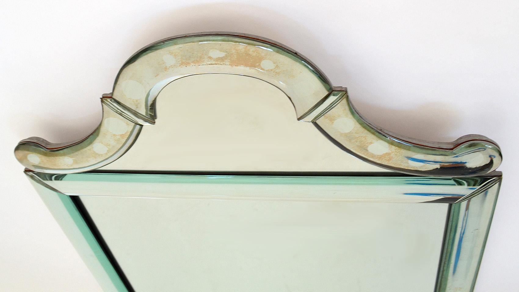 Espejo de muelle vintage, marco de cristal fundido, americano o italiano, c. 1970 en Bueno estado para la venta en Fort Lauderdale, FL