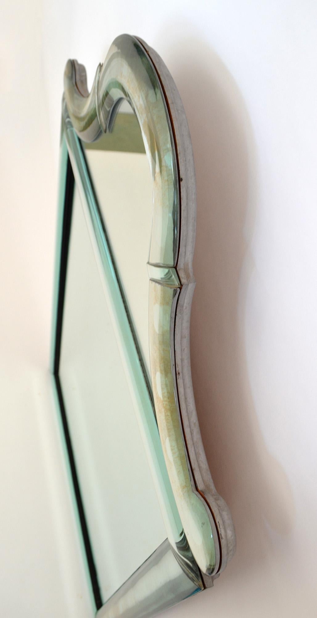 Espejo de muelle vintage, marco de cristal fundido, americano o italiano, c. 1970 en venta 1