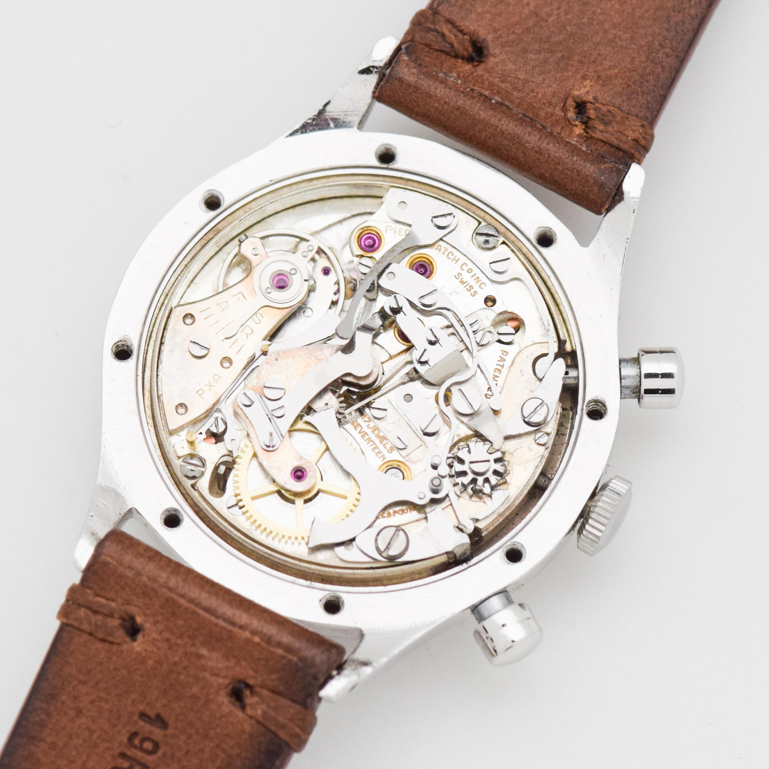 Montre chronographe Pierce vintage en chrome et acier inoxydable, années 1960-1970 4