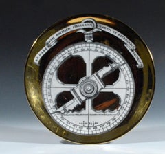 Piatto Astrolabio in porcellana d'epoca di Piero Fornasetti