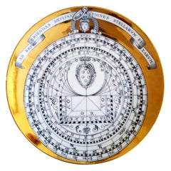 Vintage Piero Fornasetti Astrolabe Porcelain Plate, Dated 1966