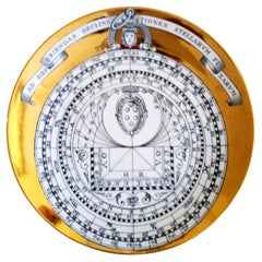 Vintage Piero Fornasetti Astrolabe Porcelain Plate, Dated 1966