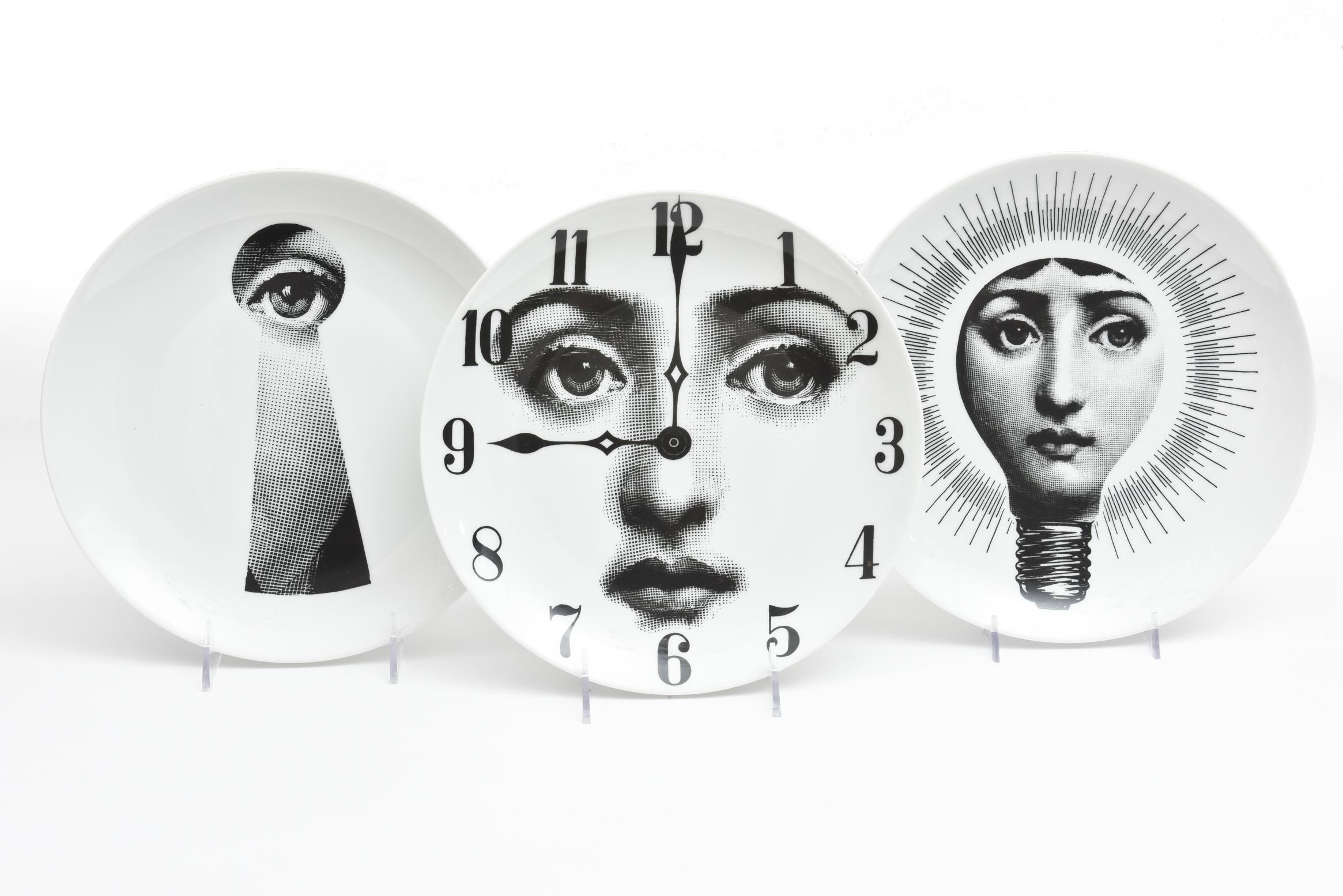 Mid-Century Modern Vintage Piero Fornasetti Display Plate, Barney's New York Collection For Sale