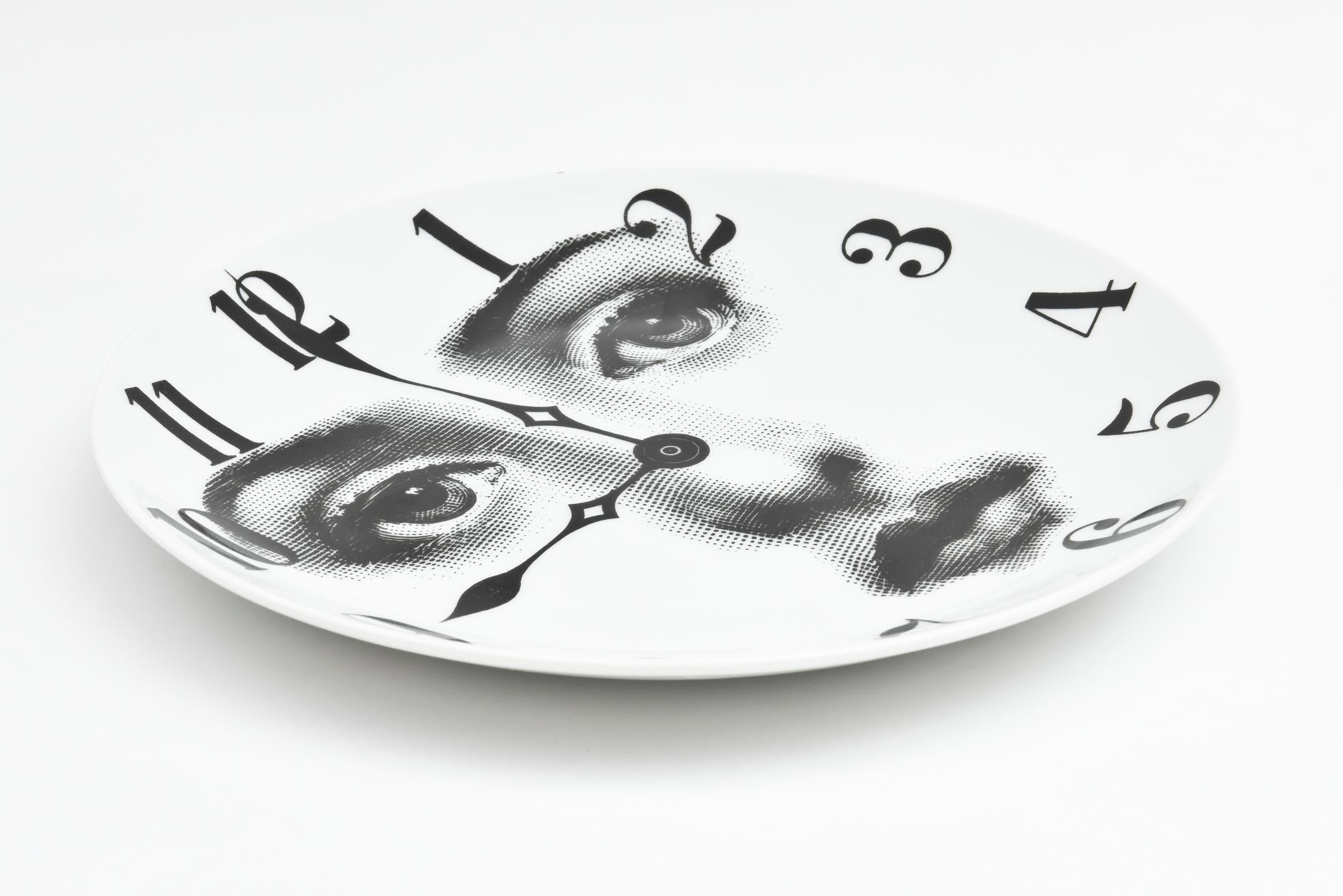 Hand-Crafted Vintage Piero Fornasetti Display Plate, Barney's New York Collection For Sale