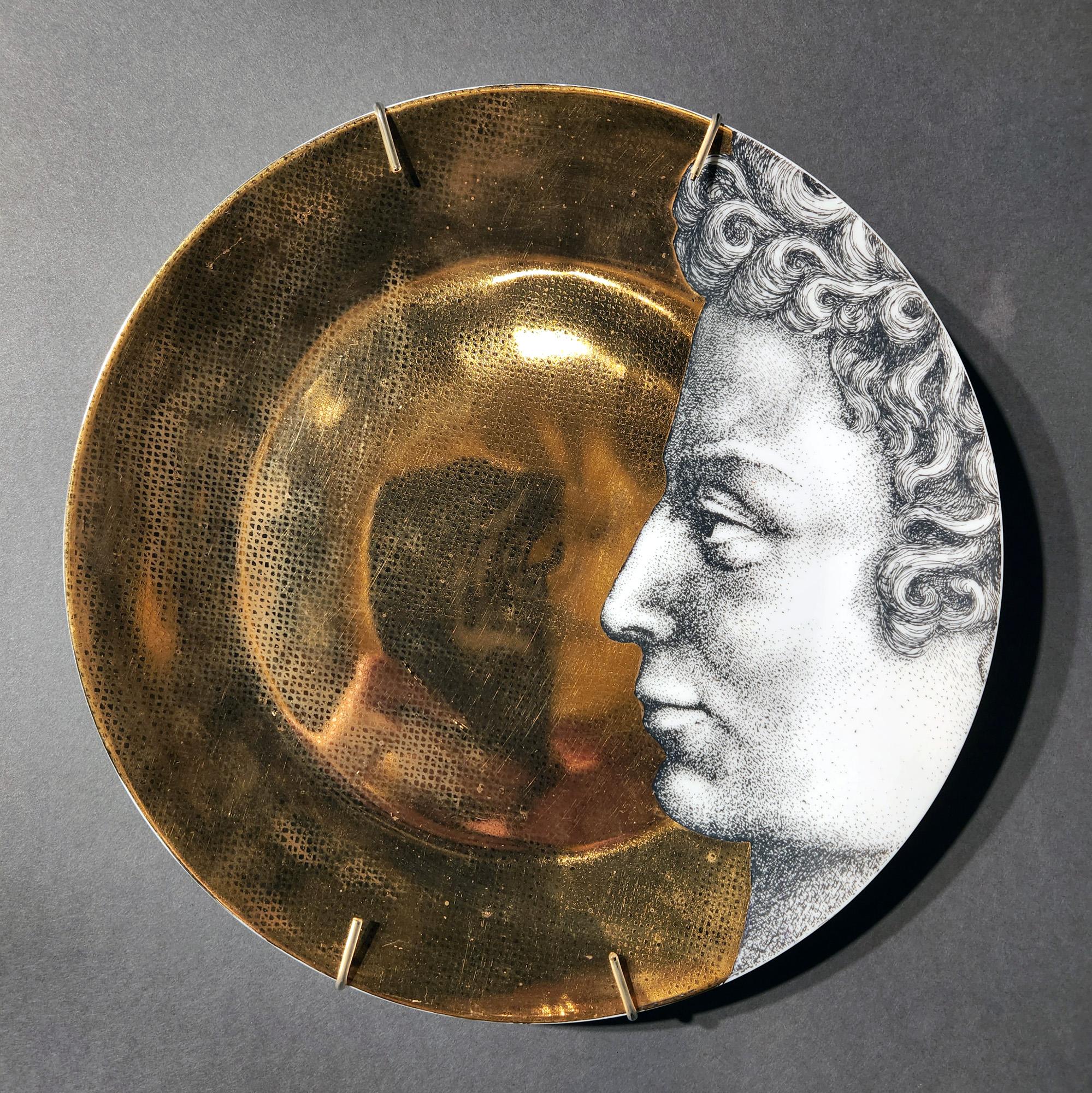Vintage Piero Fornasetti Gold Adam Porcelain Plates, Set of Twelve For Sale 11