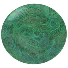 Vintage Piero Fornasetti Green Faux Malachite Plate, circa 1950