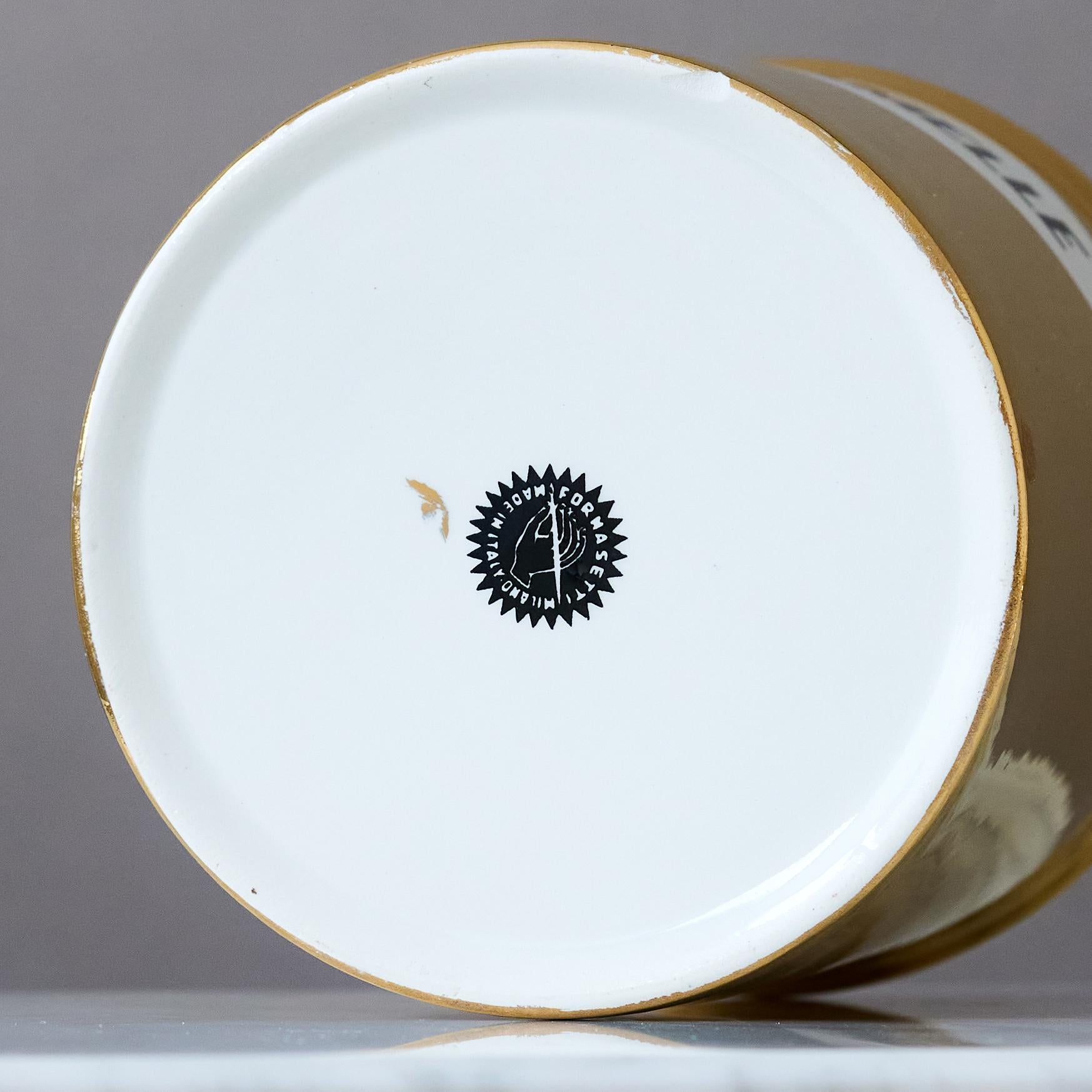 Vaso 'Caramelle' in ceramica dorata dipinta a mano di Piero Fornasetti, Italia, anni '60. in vendita 2