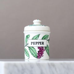 Vintage Piero Fornasetti Hand-painted Ceramic 'Spezie' Jar, Italy 1960s