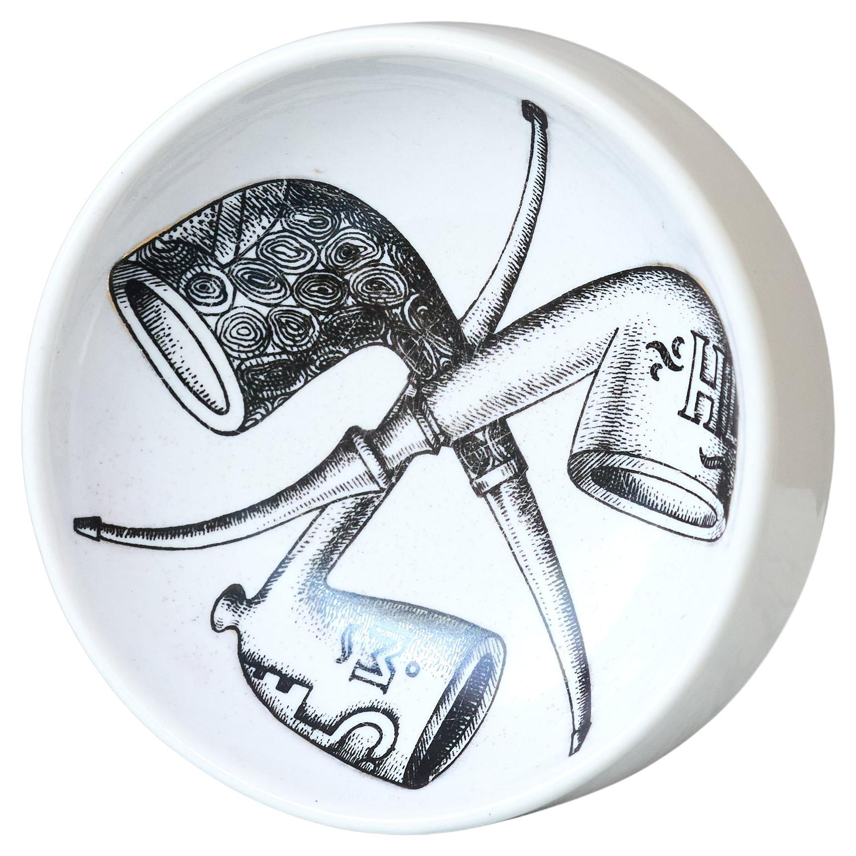 Vintage Piero Fornasetti Mid-Century Ceramic Bowl / Ashtray, Italy 1960s.