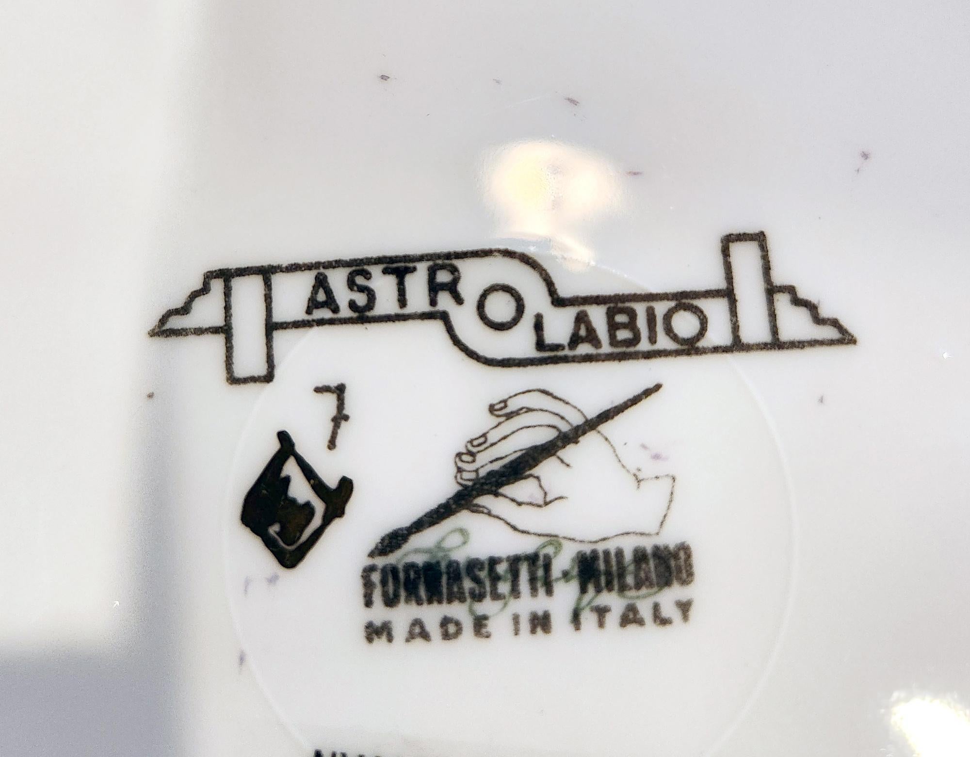 Vintage Piero Fornasetti Porcelain Astrolabe Plate In Good Condition For Sale In Downingtown, PA