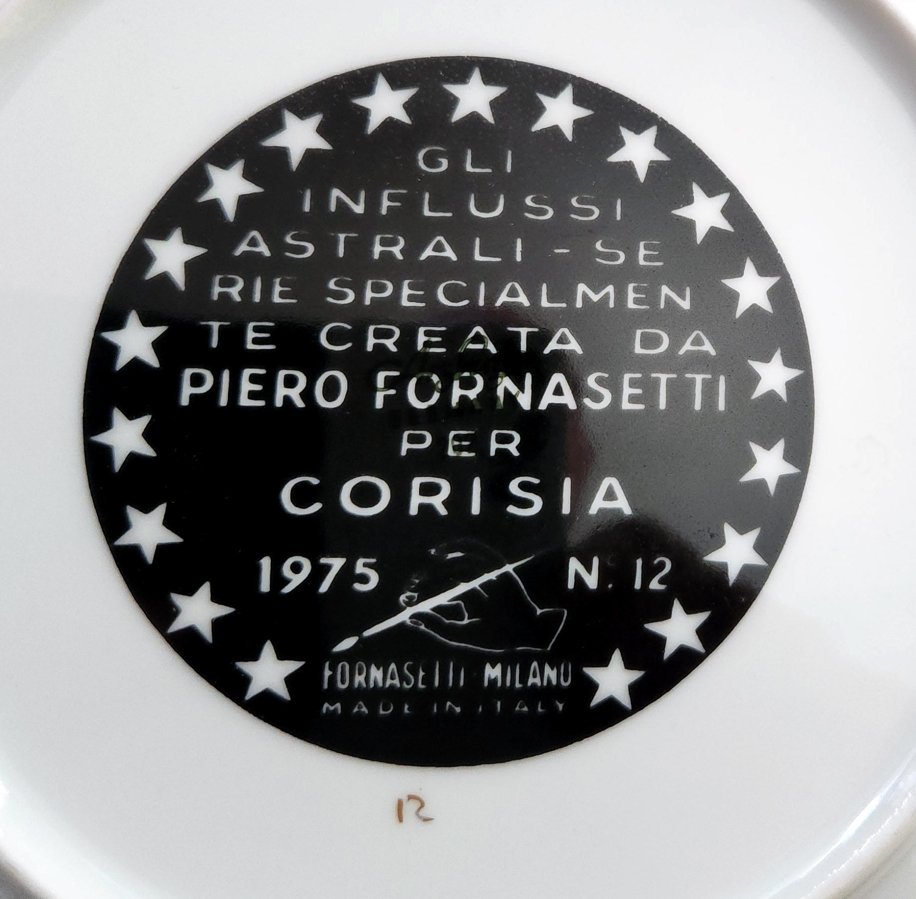 Late 20th Century Vintage Piero Fornasetti Porcelain Zodiac Plate, Sagittarius, Astrali Pattern