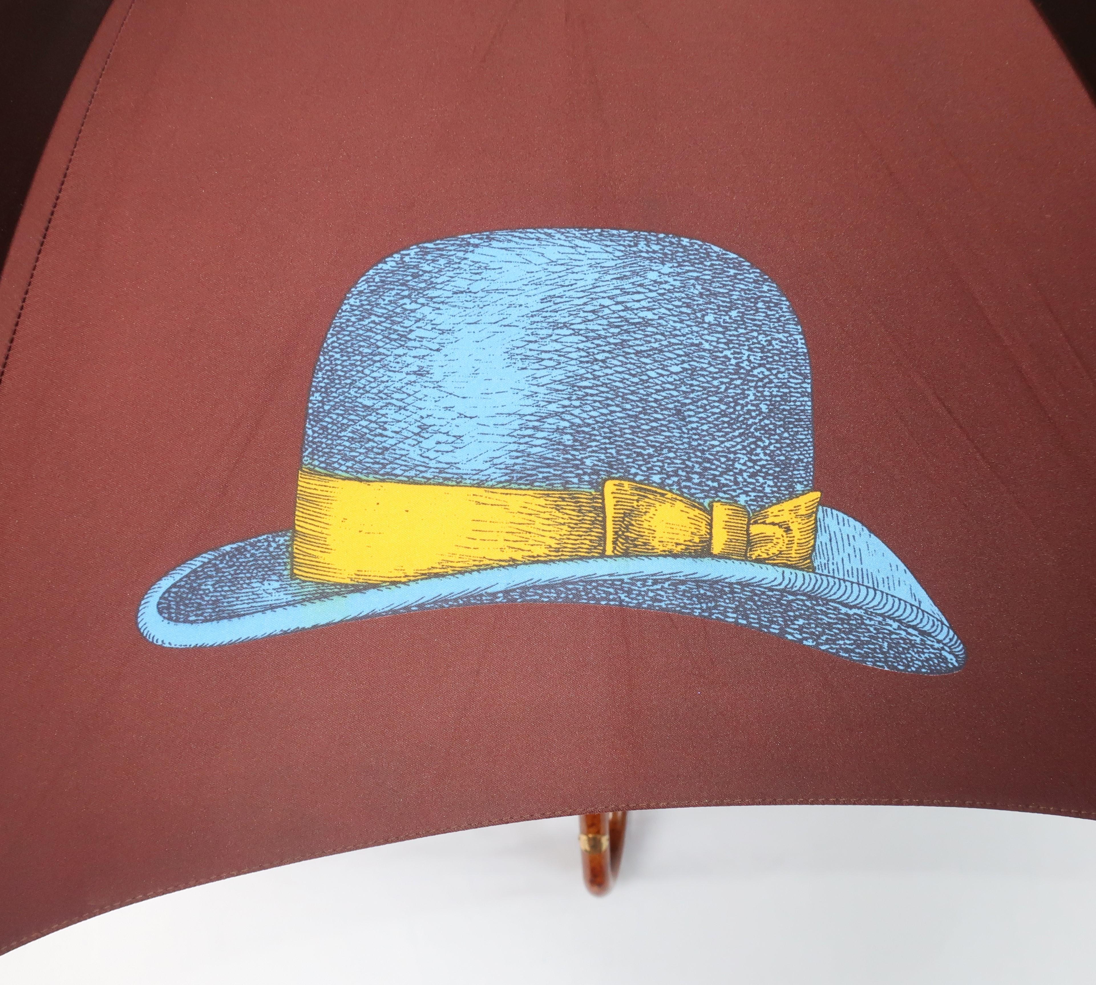 Women's or Men's Vintage Piero Fornasetti Trompe L'oeil 'Cappelli' Hats Umbrella
