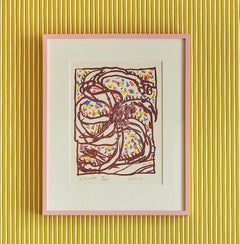 Lithographie vintage Pierre Alechinsky imprimée en couleurs, France, 1981