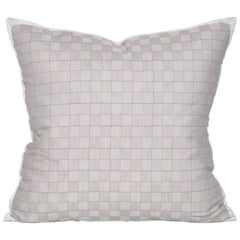Vintage Pierre Balmain Grey Plaid Scarf with Irish Linen Cushion Pillow