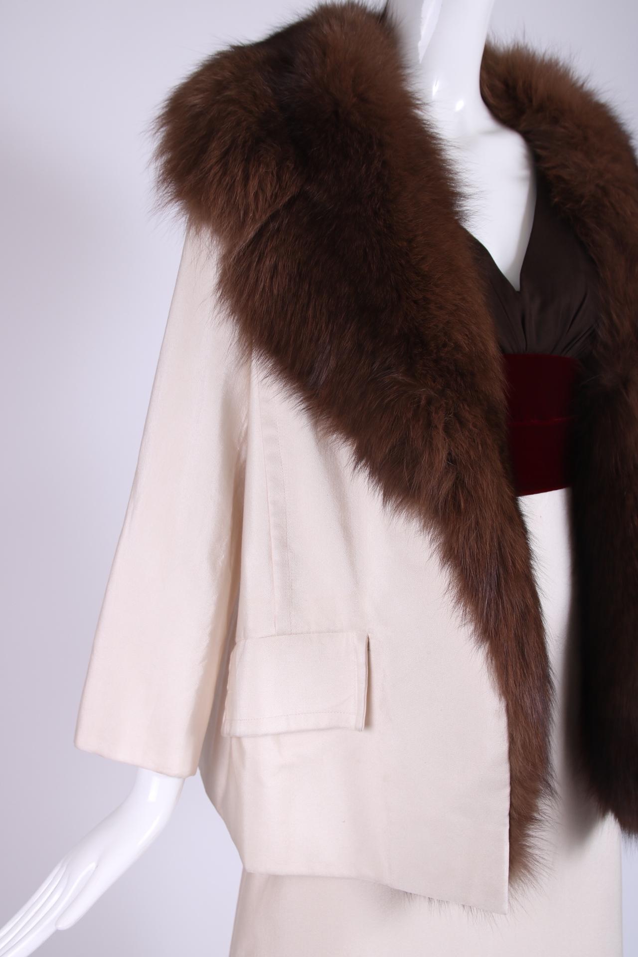 Vintage Pierre Balmain Haute Couture Gown & Jacket Evening Ensemble No.155782/3 For Sale 1