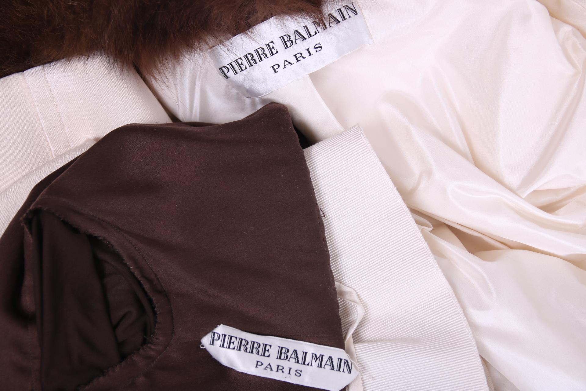 Vintage Pierre Balmain Haute Couture Gown & Jacket Evening Ensemble No.155782/3 For Sale 4