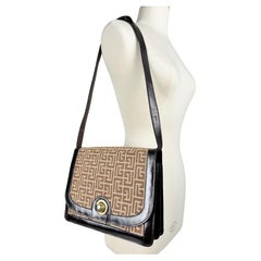 Vintage Pierre Balmain Labyrinth Monogram Shoulder Bag Circa 1971-1975