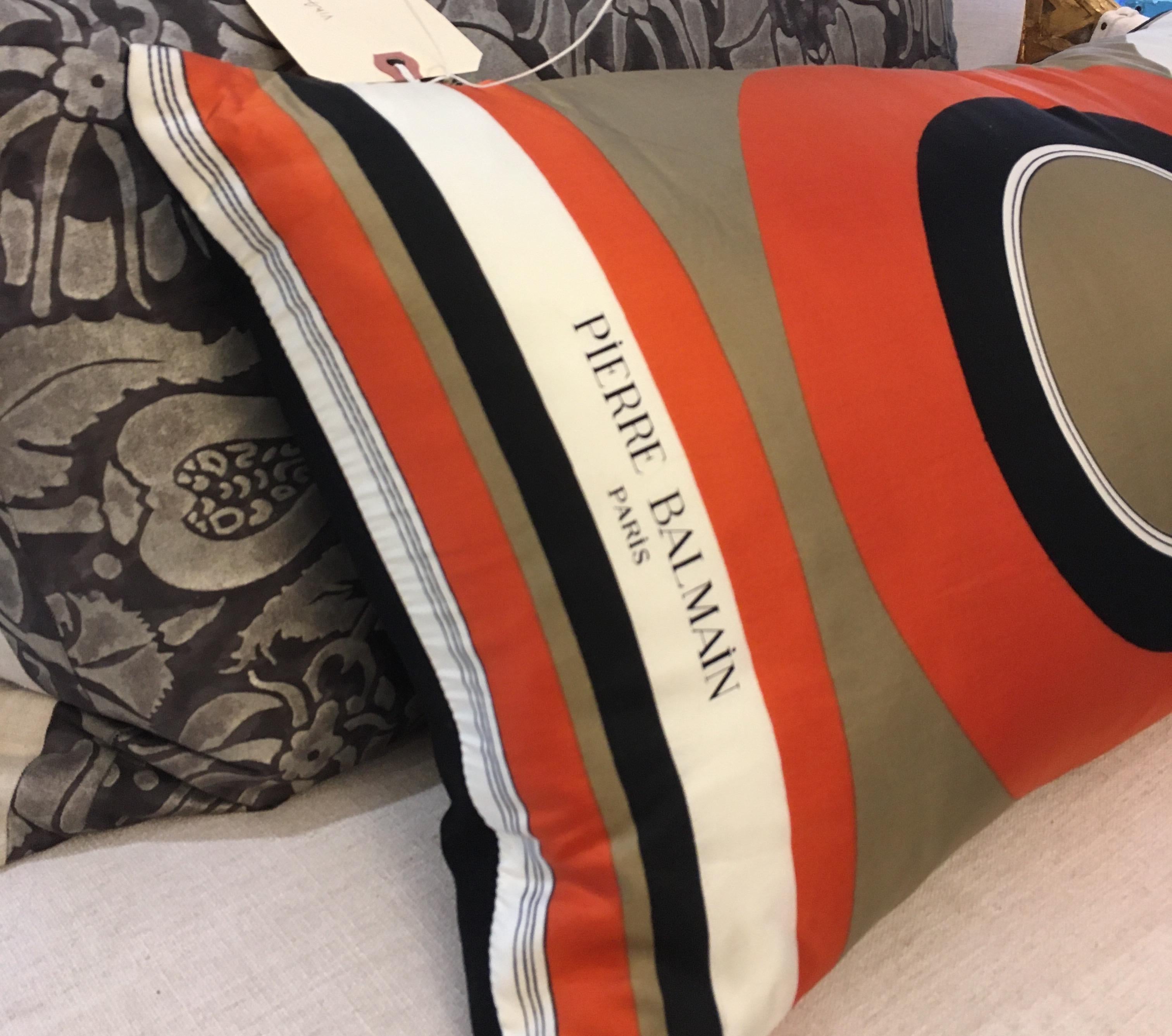 Vintage Pierre Balmain Silk and Linen Pillow 1